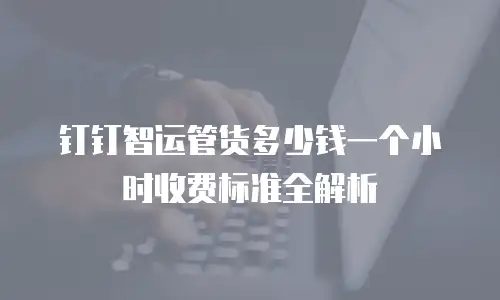 钉钉智运管货多少钱一个小时收费标准全解析
