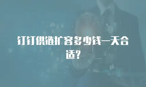 钉钉供链扩容多少钱一天合适？