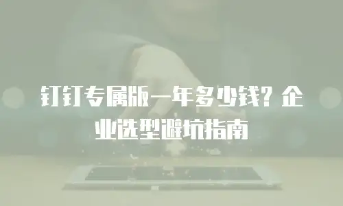 钉钉专属版一年多少钱？企业选型避坑指南