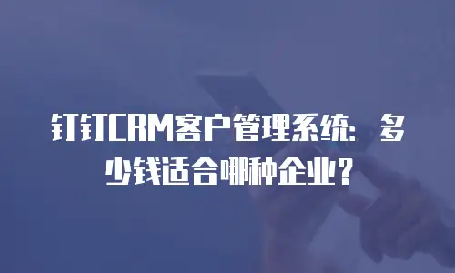 钉钉CRM客户管理系统：多少钱适合哪种企业？