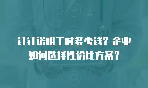 钉钉诺明工时多少钱？企业如何选择性价比方案？