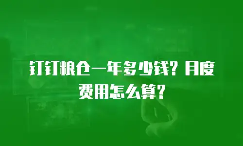 钉钉粮仓一年多少钱？月度费用怎么算？