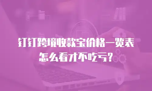 钉钉跨境收款宝价格一览表怎么看才不吃亏？