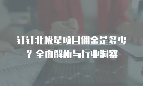 钉钉北极星项目佣金是多少？全面解析与行业洞察