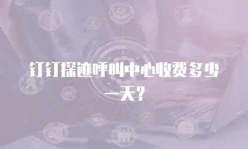 钉钉探迹呼叫中心收费多少一天？