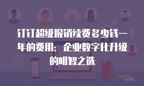 钉钉超级报销续费多少钱一年的费用：企业数字化升级的明智之选