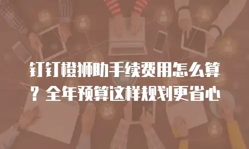 钉钉橙狮助手续费用怎么算？全年预算这样规划更省心