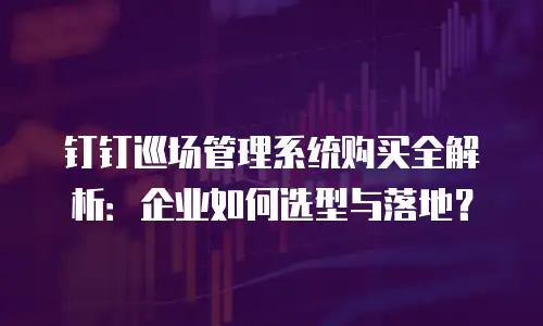 钉钉巡场管理系统购买全解析：企业如何选型与落地？