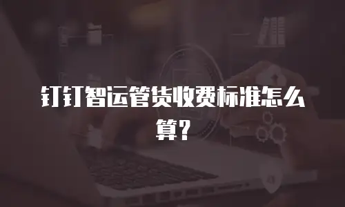 钉钉智运管货收费标准怎么算？