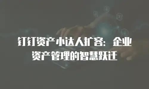 钉钉资产小达人扩容：企业资产管理的智慧跃迁