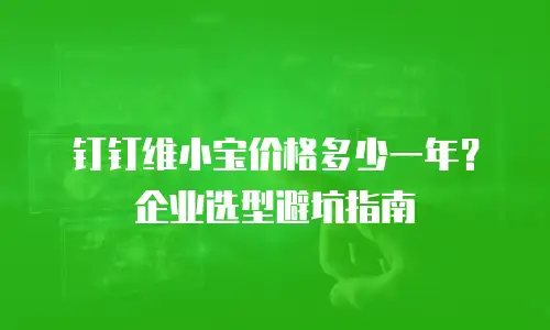钉钉维小宝价格多少一年？企业选型避坑指南