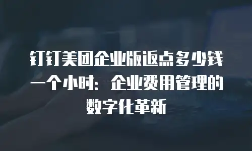 钉钉美团企业版返点多少钱一个小时：企业费用管理的数字化革新