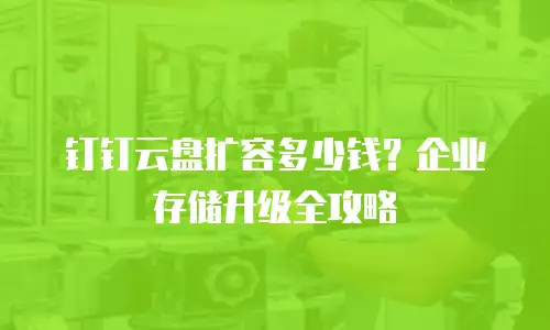 钉钉云盘扩容多少钱？企业存储升级全攻略