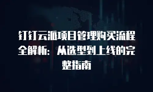 钉钉云派项目管理购买流程全解析：从选型到上线的完整指南
