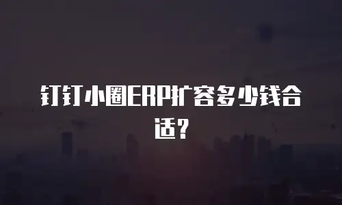 钉钉小圈ERP扩容多少钱合适？