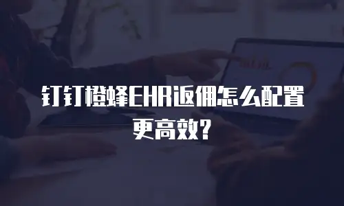 钉钉橙蜂EHR返佣怎么配置更高效？