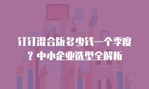 钉钉混合版多少钱一个季度？中小企业选型全解析