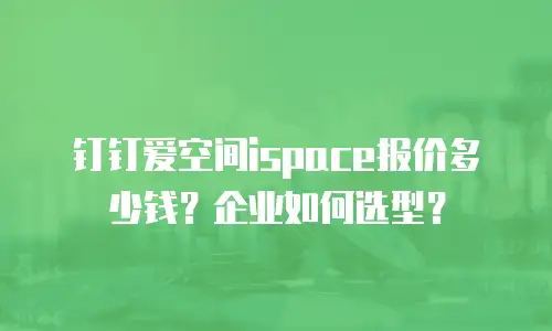 钉钉爱空间ispace报价多少钱？企业如何选型？