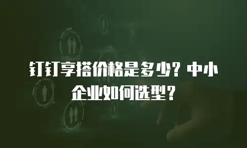 钉钉享搭价格是多少？中小企业如何选型？