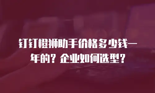 钉钉橙狮助手价格多少钱一年的？企业如何选型？