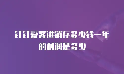 钉钉爱客进销存多少钱一年的利润是多少