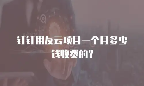 钉钉用友云项目一个月多少钱收费的？