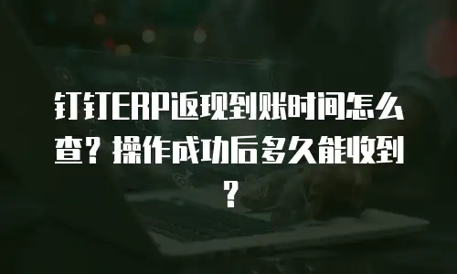 钉钉ERP返现到账时间怎么查？操作成功后多久能收到？