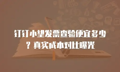 钉钉小望发票查验便宜多少？真实成本对比曝光