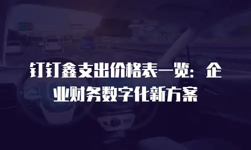 钉钉鑫支出价格表一览：企业财务数字化新方案