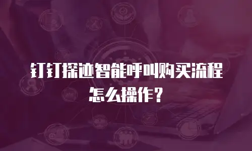 钉钉探迹智能呼叫购买流程怎么操作？