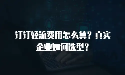 钉钉轻流费用怎么算？真实企业如何选型？