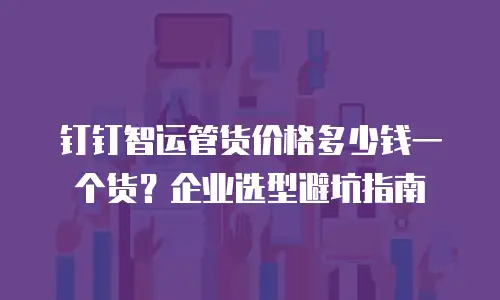 钉钉智运管货价格多少钱一个货？企业选型避坑指南