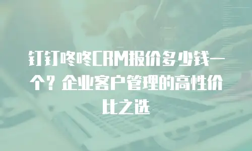 钉钉咚咚CRM报价多少钱一个？企业客户管理的高性价比之选