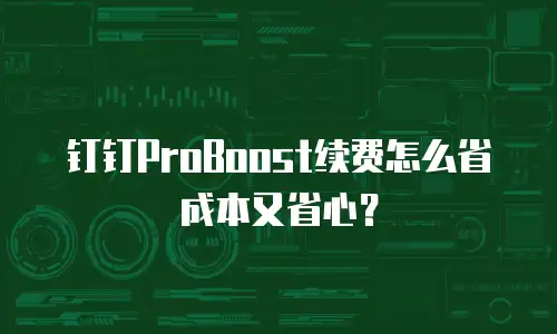 钉钉ProBoost续费怎么省成本又省心？