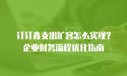 钉钉鑫支出扩容怎么实现？企业财务流程优化指南