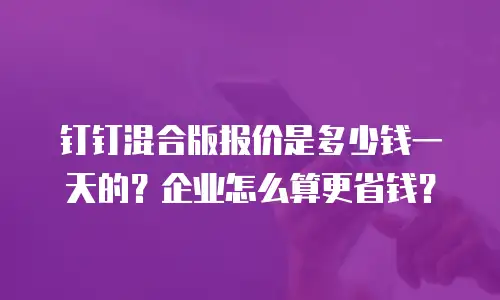钉钉混合版报价是多少钱一天的？企业怎么算更省钱？