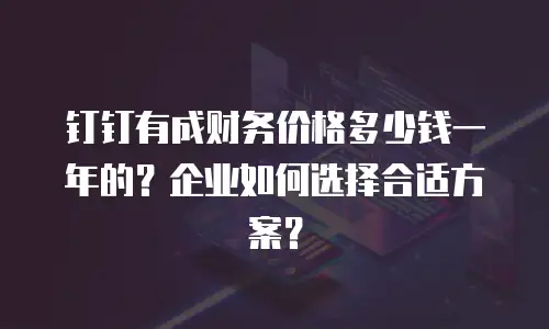 钉钉有成财务价格多少钱一年的？企业如何选择合适方案？