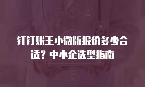 钉钉账王小微版报价多少合适？中小企选型指南