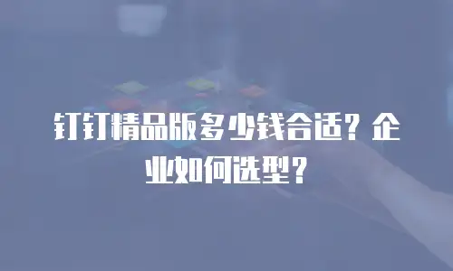 钉钉精品版多少钱合适？企业如何选型？