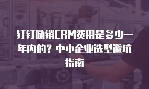 钉钉励销CRM费用是多少一年内的？中小企业选型避坑指南