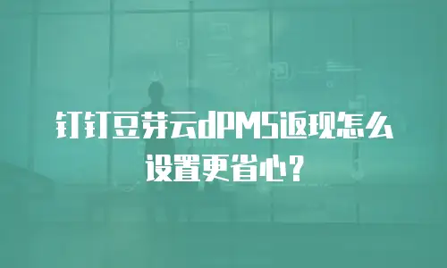 钉钉豆芽云dPMS返现怎么设置更省心？