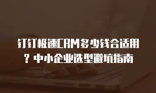 钉钉极速CRM多少钱合适用？中小企业选型避坑指南