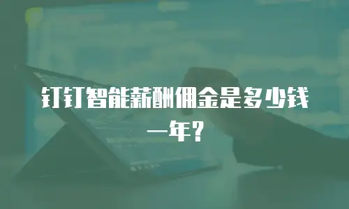 钉钉智能薪酬佣金是多少钱一年？