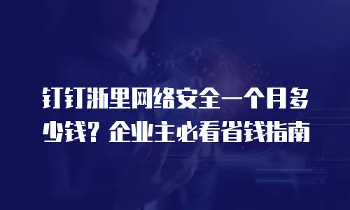 钉钉浙里网络安全一个月多少钱？企业主必看省钱指南