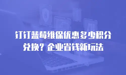 钉钉蓝莓维保优惠多少积分兑换？企业省钱新玩法