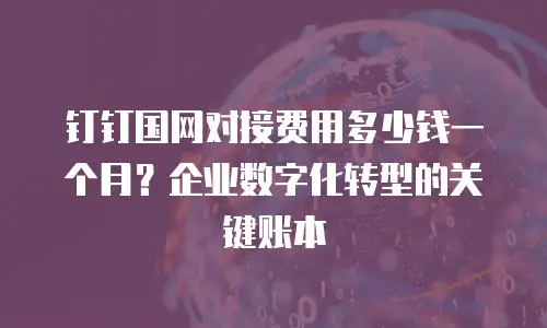 钉钉国网对接费用多少钱一个月？企业数字化转型的关键账本