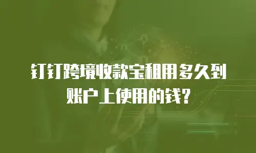 钉钉跨境收款宝租用多久到账户上使用的钱？
