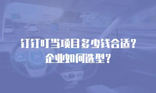 钉钉叮当项目多少钱合适？企业如何选型？