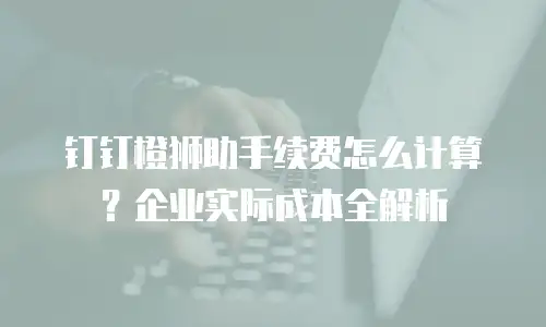钉钉橙狮助手续费怎么计算？企业实际成本全解析