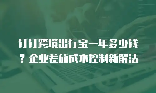 钉钉跨境出行宝一年多少钱？企业差旅成本控制新解法